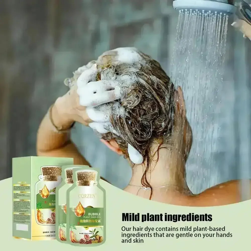 100ml Natural Herbal Hair Dye Shampoo 3 in 1 Change Hair Color Gray Hair to Dark Brown Black Deep Nourishing Fashion Hairs Care