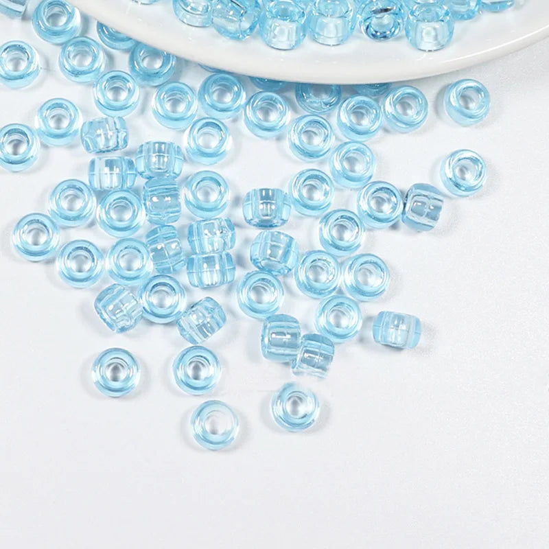 100Pcs/lot Mix Color Hair Braid Beads Decoration Pendants Clear African Hair Bead 4mm Large Hole Hair Clips for Braids Styling