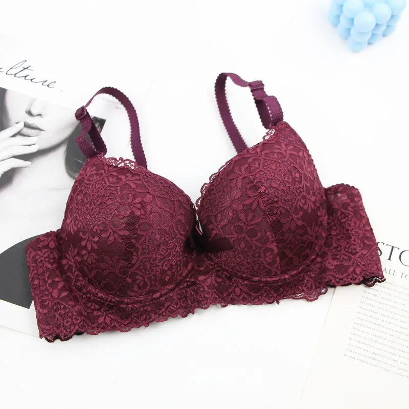 2025 New Sexy Bras 34/75 36/80 38/85 40/90 42/95 44/100 BC Cup Unerwear For Women Bow Floral Push Up Lingerie