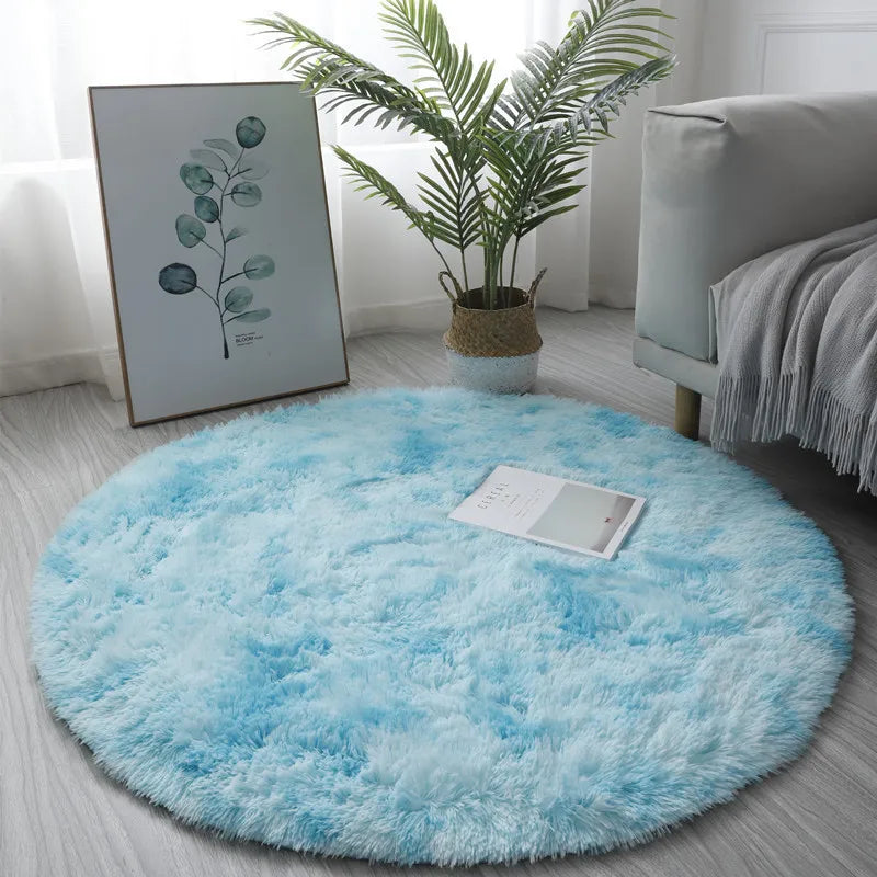 Anti-Slip Rugs Large Shaggy Rug 60/80/100cm Super Soft Round Mat Living Room Bedroom Carpet Multi Color Select For Home Decor