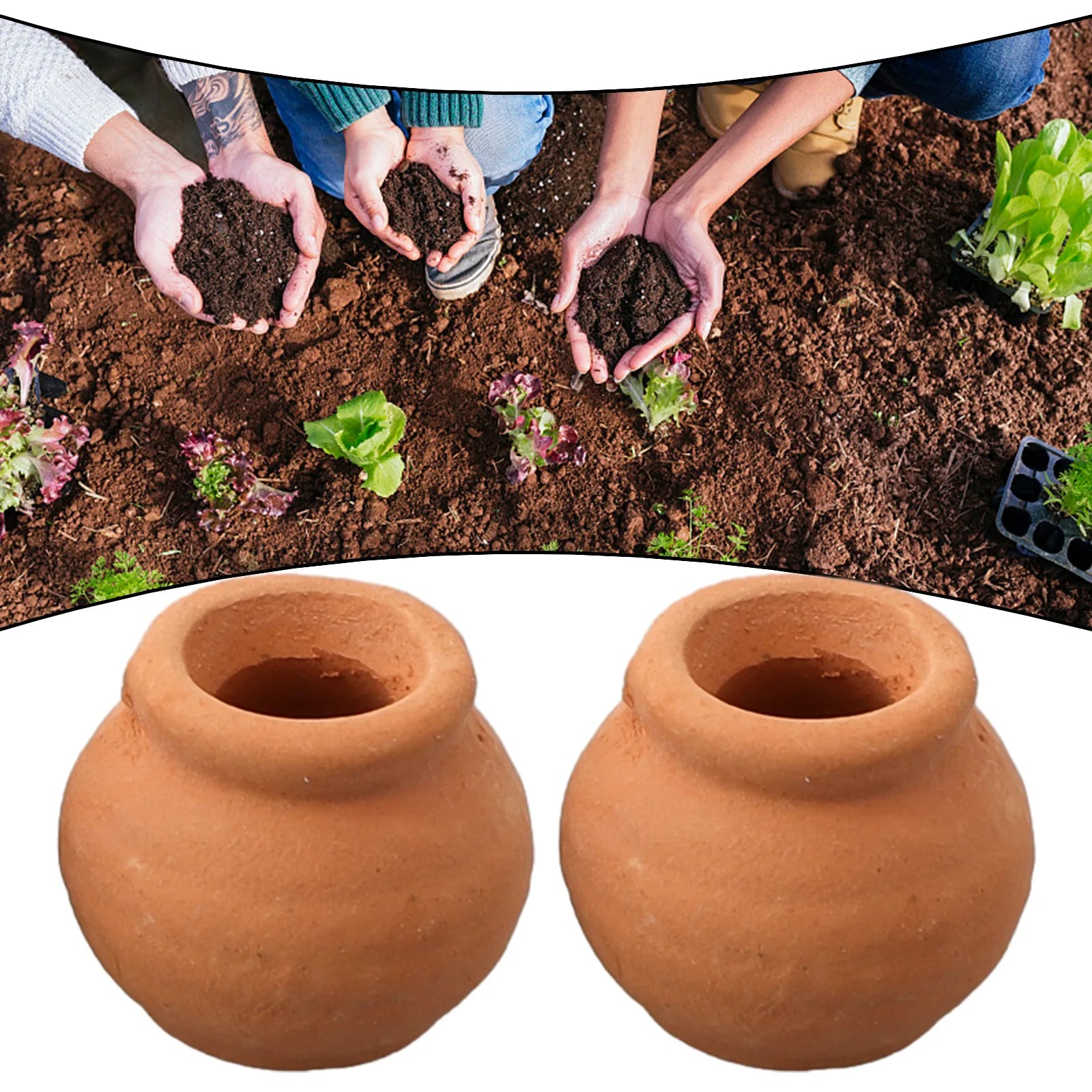 2PCS Mini Flower Pots Ceramic Clay Succulent Plants Pot For Plant Wedding Decoration Craft Handicrafts Garden Orchards Home