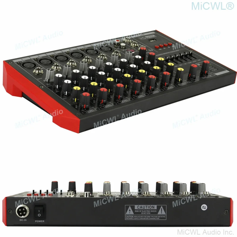 Factory Cost 8 Channel Bluetooth Stereo Mixer P800 Sound Mixing DJ Console 7-EQ XLR 48V Phantom 4 6 In-Put