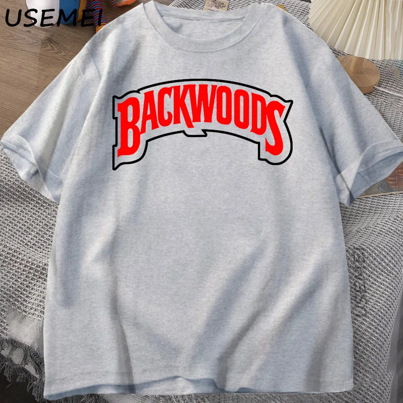 BACKWOODS T Shirts Men Women Retro Short Sleeve Cotton T-Shirt Fashion Street Hip Hop Rock Streetwear Men Swag Tshirt Clothing