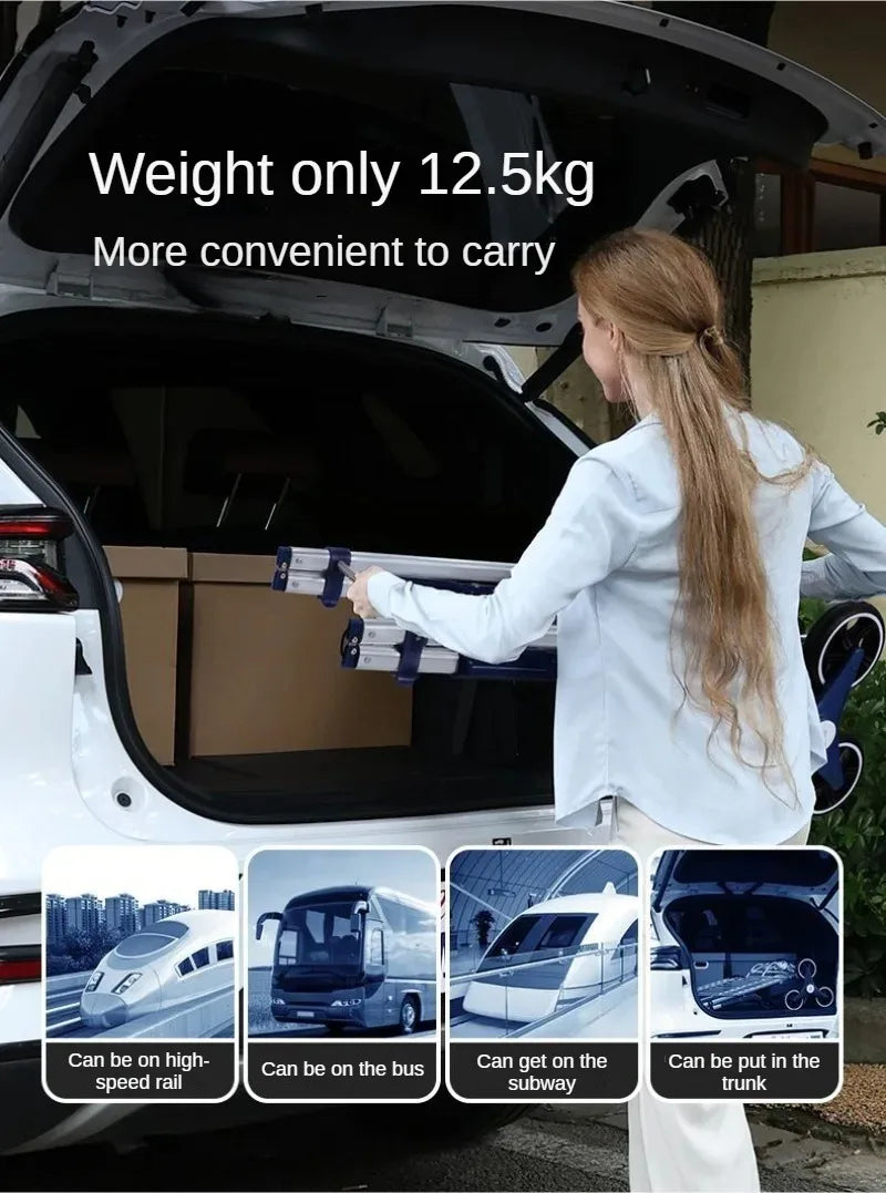Electric Shopping Cart Folding Silent Outdoor Portable Stair Climbing Machine with Wheel Storage Bag Shopping Car Household Item