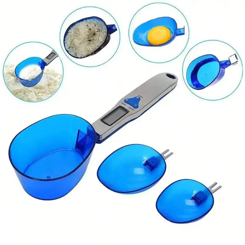 Digital Food Scale with 3 Measuring Spoons (300g/0.1g) - Precision Tool for Milk, Flour, Spices & Medicine Portioning