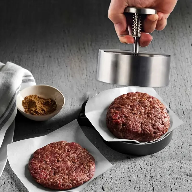 1PC Stainless Steel Hamburger Patty Manual Meat Cheeseburger Press Round Diy Patty Meat Dumpling Wrapper Kitchen Supplies Tools