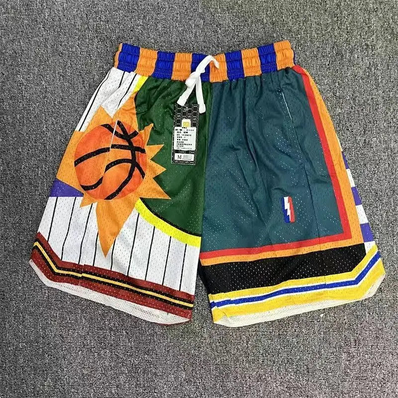 American Retro Embroidered Sports Shorts Men's Loose Casual Simple Personalized Four-point Basketball Pants Male Sportswear