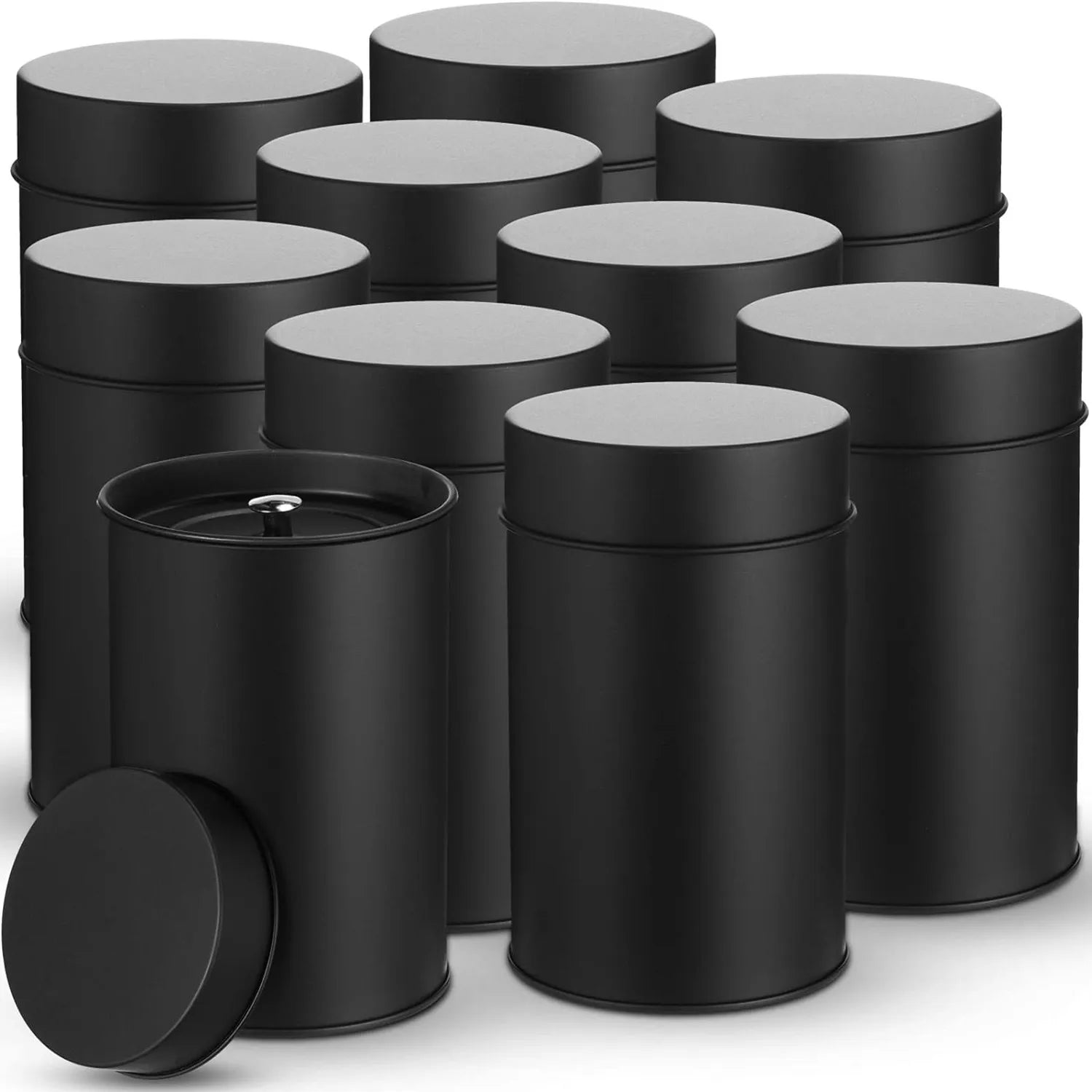 4 piece tea can with sealed double lid, suitable for bulk metal tea cans,  suitable for loose tea, coffee, candy, spices, etc.