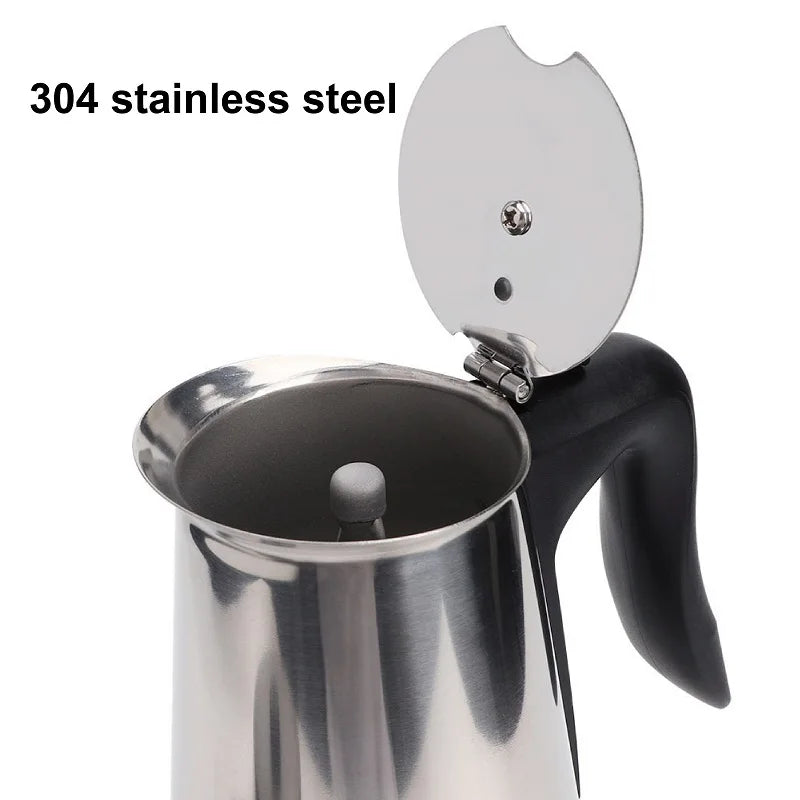 110V/220V Electric Coffee Maker 300ml 304 Stainless Steel Mocha Pot Electric Italian Coffee Maker Percolator for Home