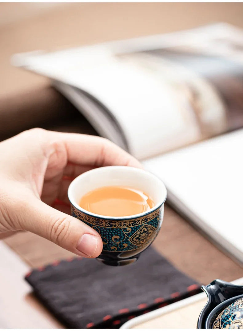 Chinese Kung Fu Tea Set Sand Ceramic Tea Set Travel Kung Fu Tea Set Gift Porcelain Purple Clay Pot Poured Ceramic Tea Set