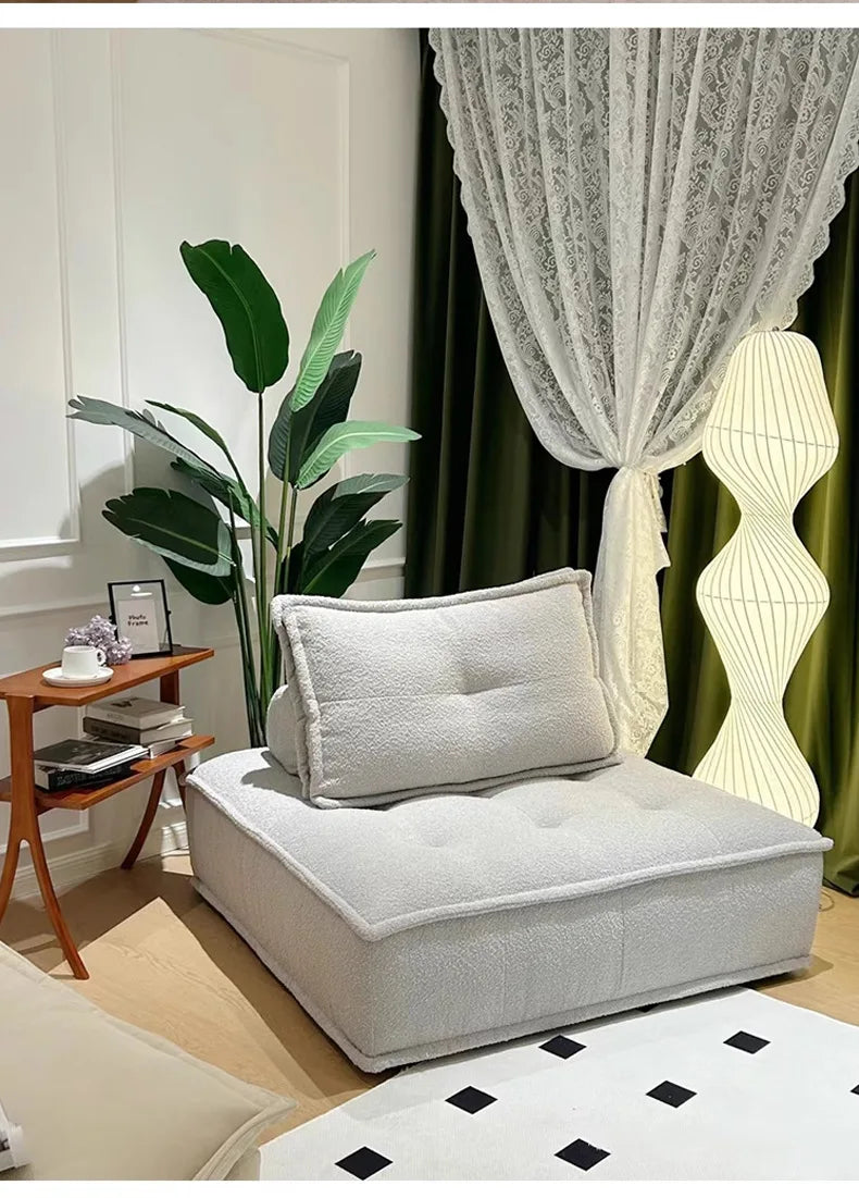 Compression Sofa High-end Light Luxury Living Room Boneless Sofa Small Apartment Three-seater Fabric Double Tofu Block Sofa