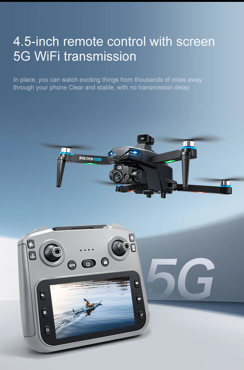 Drone Professional GPS 8K HD Dual Camera RC Drones with Screen 5G WIFI Image Transmission FPV Aerial UAV Obstacle Avoidance Dron