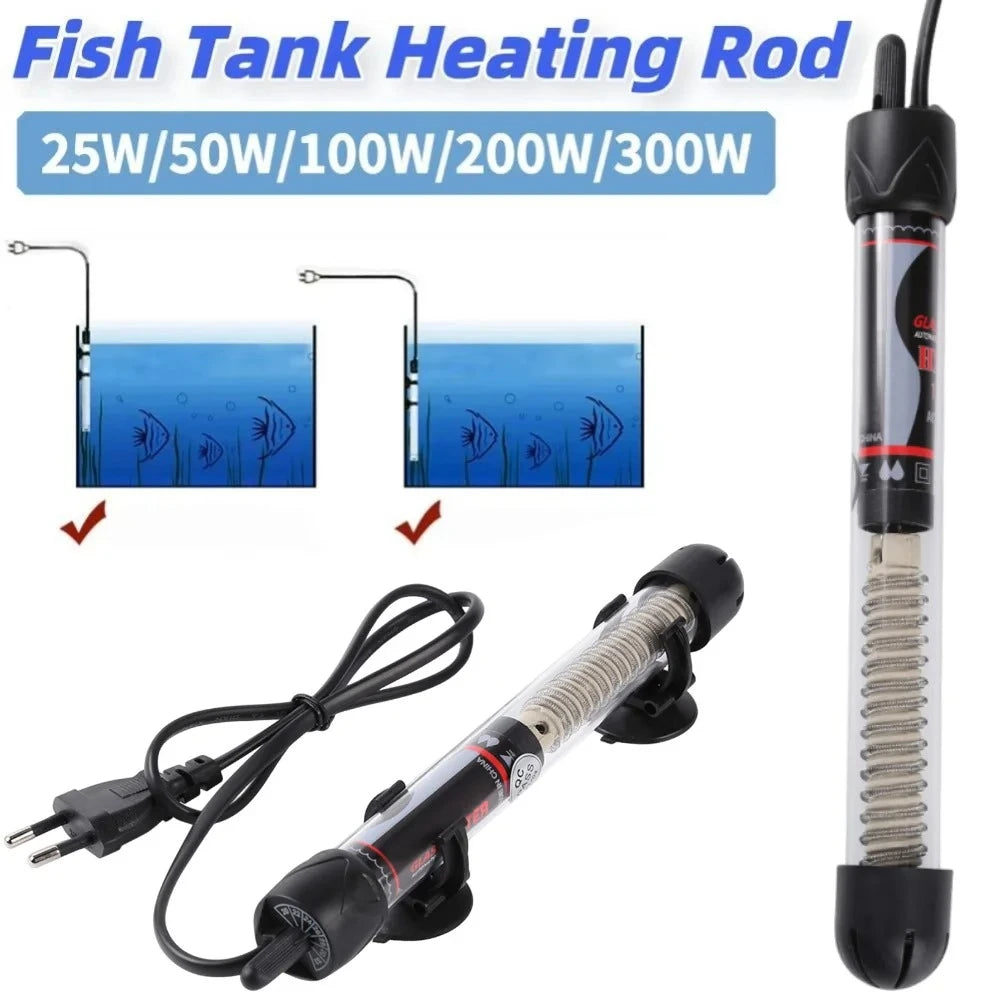 25-300W Fish Tank Heating Rod Adjustable Temperature Thermostat Heater Automatic Thermostat Rod Aquatic Aquariums Accessories