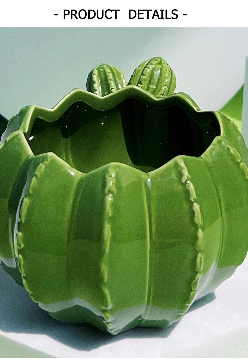 Creative Cactus Shaped Ceramic Succulent Flower Pot Garden Balcony Decorations Home Living Room Desktop Decoration Ornament
