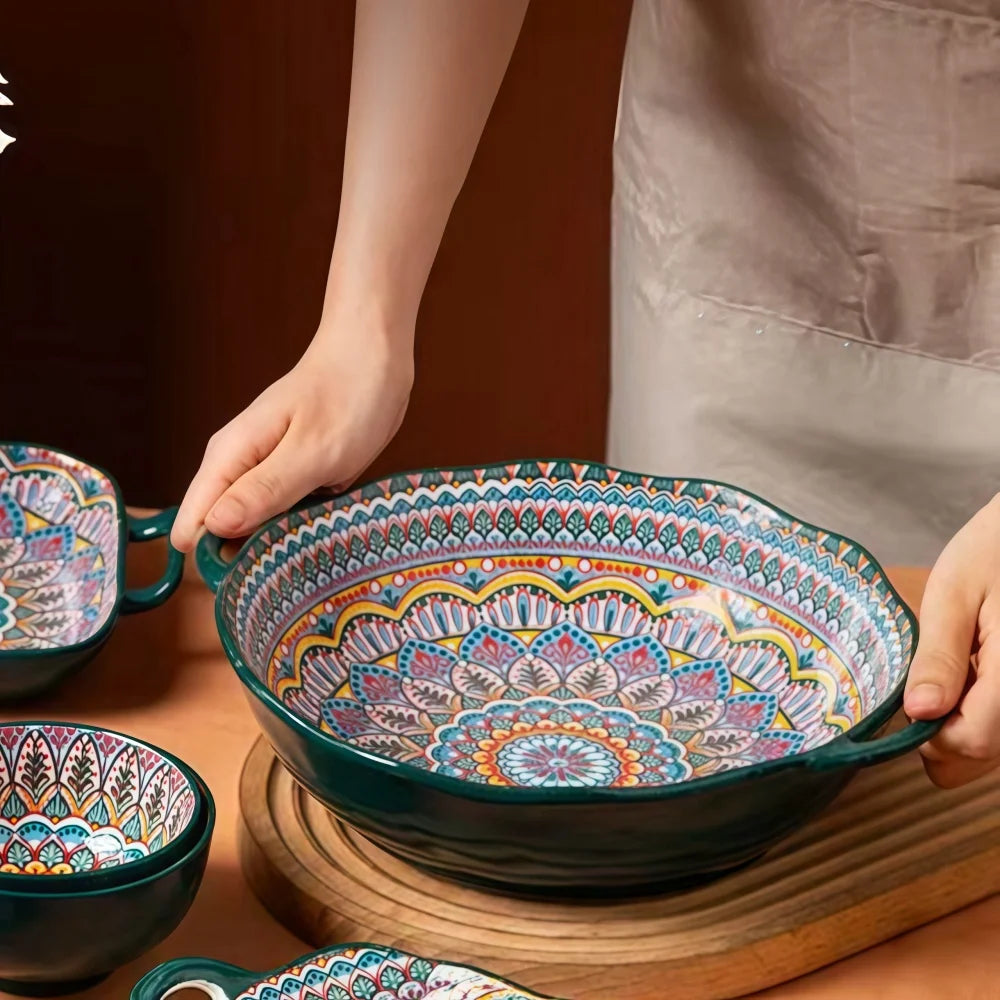 Bohemian amphora soup bowl household ceramic large soup bowl noodle bowl high value tableware large bowl ramen bowl soup bowl
