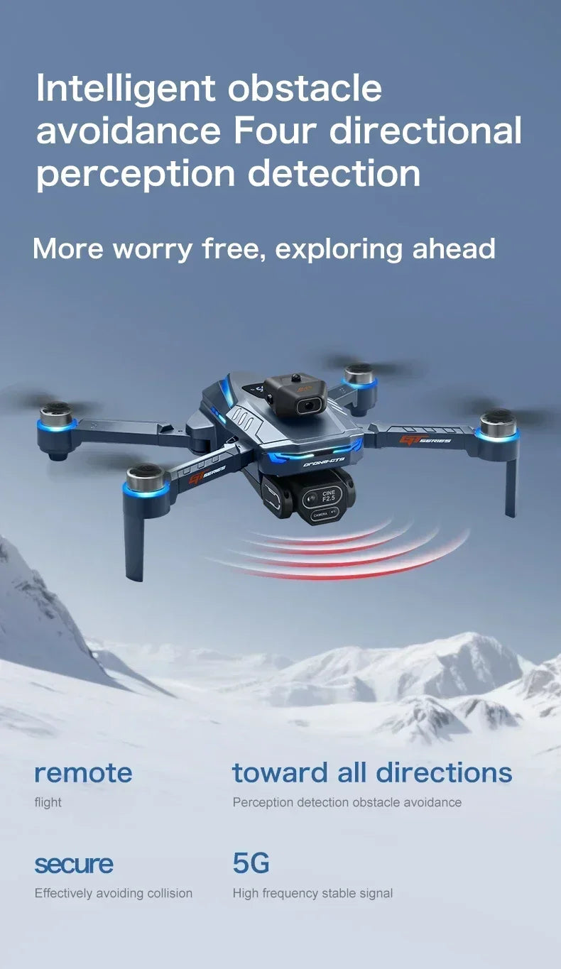 Drone 4K HD GT8 Camera Obstacle Avoidance Aerial Photography Brushless Drone with Screen Foldable RC Drone Quadcopter RTF