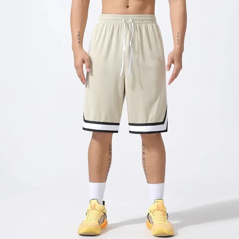 Basketball Pants Sports Running Training Casual Pants Five-point Basketball Shorts Double-sided Zipper Pocket Fitness Men Loose