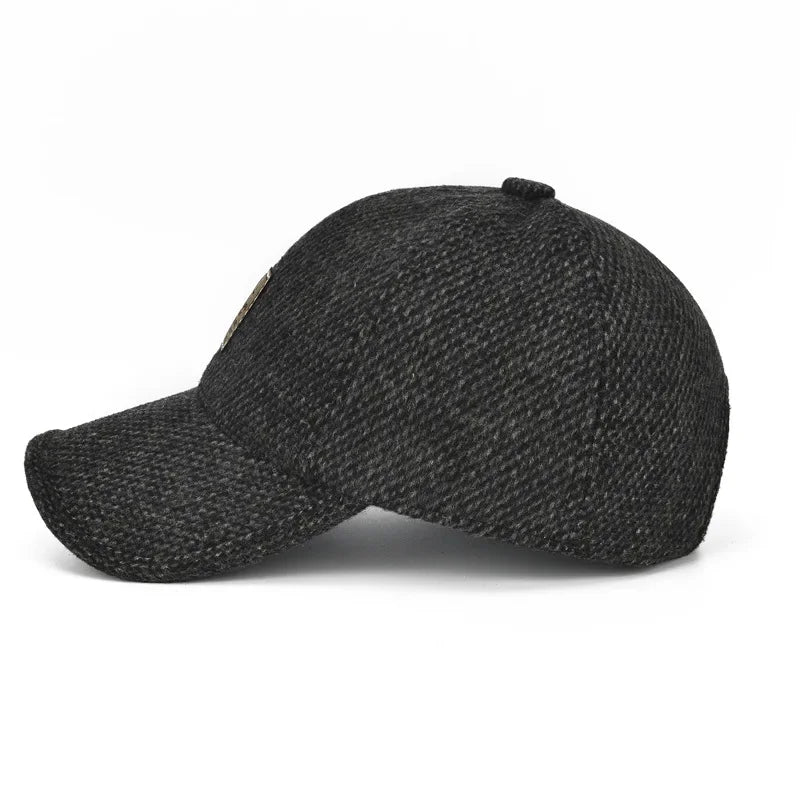 Baseball Cap Autumn Woolen Knitted Designer Men's Winter Cap Thicken Warm Hats with Earflaps Men's Brand Hats Dad Trucker Hats