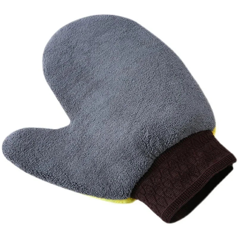 Car Washing Gloves Microfiber Coral Velvet Strong Water Absorption Body Cleaning Glove Double Sided Thickened Duster Clean Tools