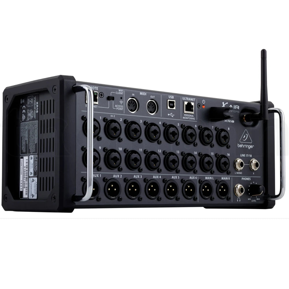 Behringer X Air XR18 18-channel Rackmount Digital Mixer for iPad/Android Tablet with 16  Midas Preamps, Wi-Fi and USB Interface