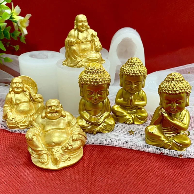 3D Buddha Silicone Candle Mold Church Maitreya Buddha Craft Plaster Epoxy Resin Making Supplies Diy Handmade Candle Making Kit