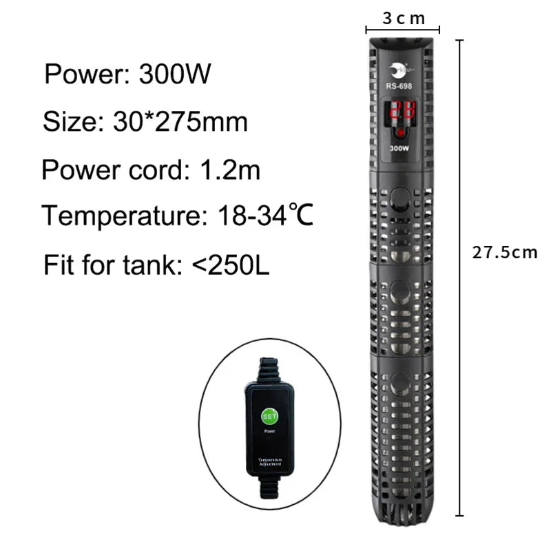 Aquarium Submersible Heater Fish Tank Water Heating Rod Constant Aquarium Thermostat Temperature Control 220-240V 50-500w