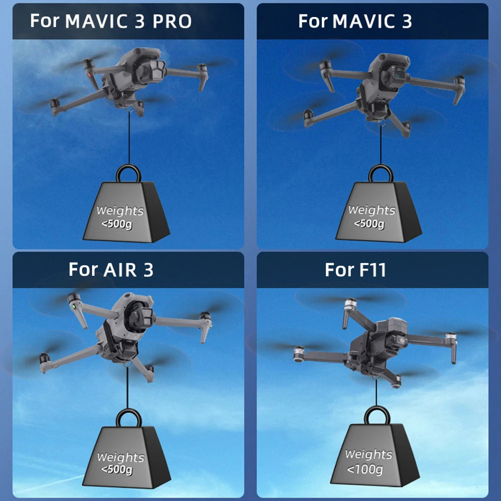 Drone Airdrop Thrower System for DJI Mini 4 3 Pro Universal Air Dropper Device with Remote Control for Fishing Wedding Search