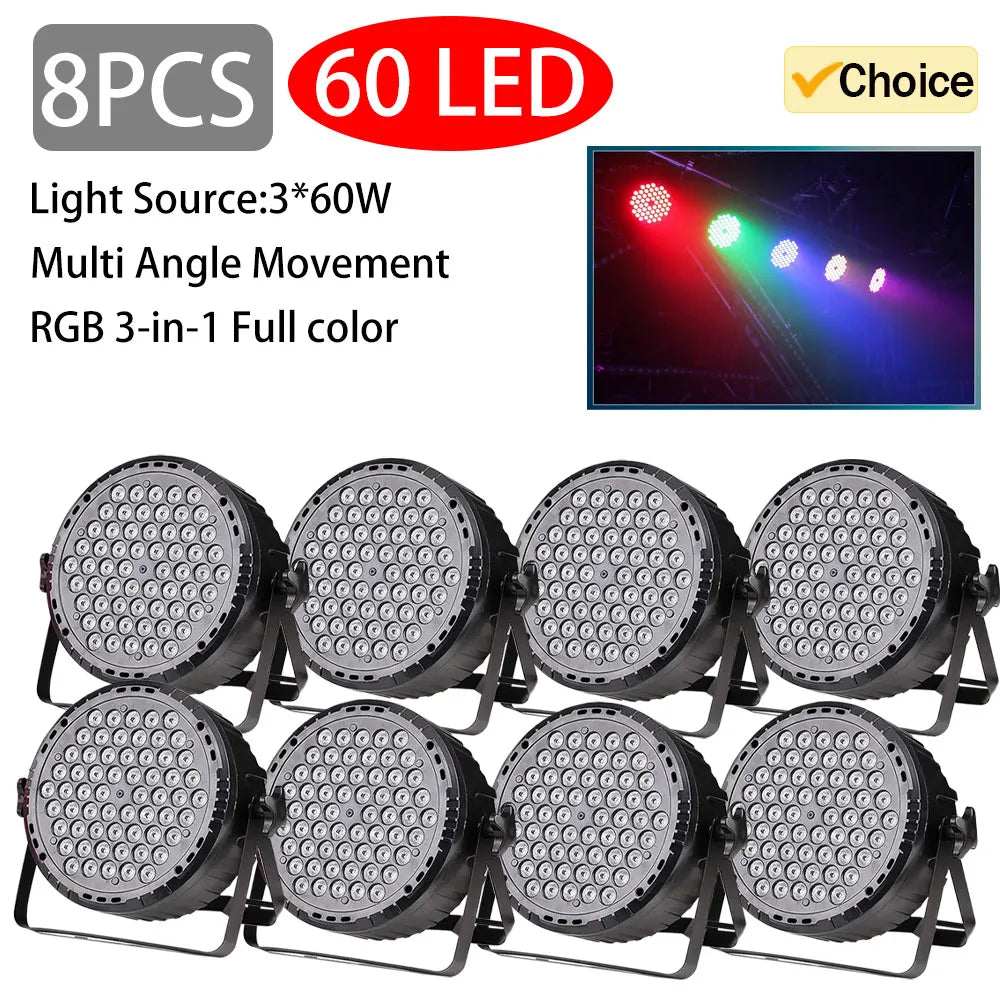 3 in 1 LED Par Light 60x3W RGB Full Color for Dance Studio Club Disco Show Lighting DMX512 Control Stage Flat Light party lights