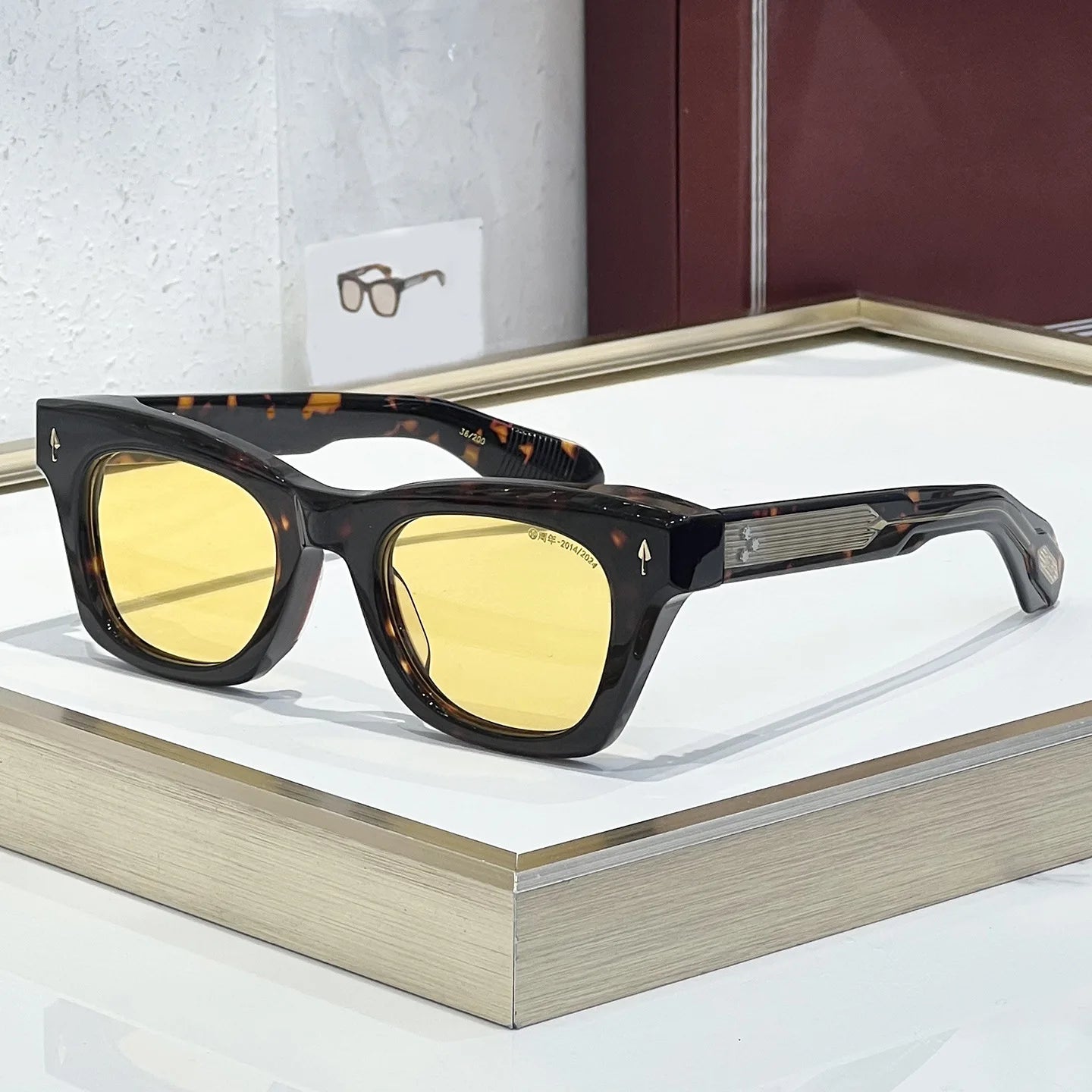 Dearan 10th Anniversary Luxury Retro Sunglasses Exquisite Cat Eye Thick Acetate Handmade UV400 Neutral Glasses