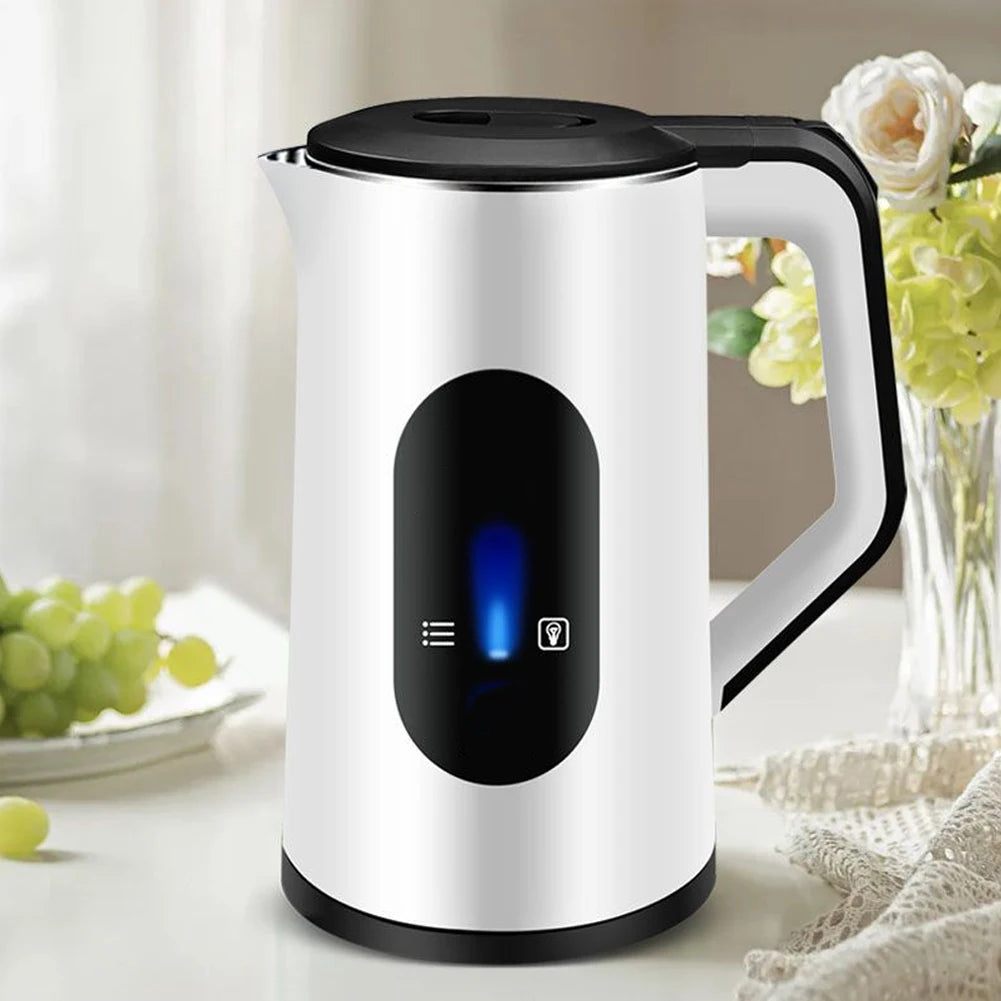 2.2L Stainless Steel Electric Digital Display Large Tea Kettle Auto-Shutoff Thermal Water Kettle 1500W Fast Boil Boil Water Pot