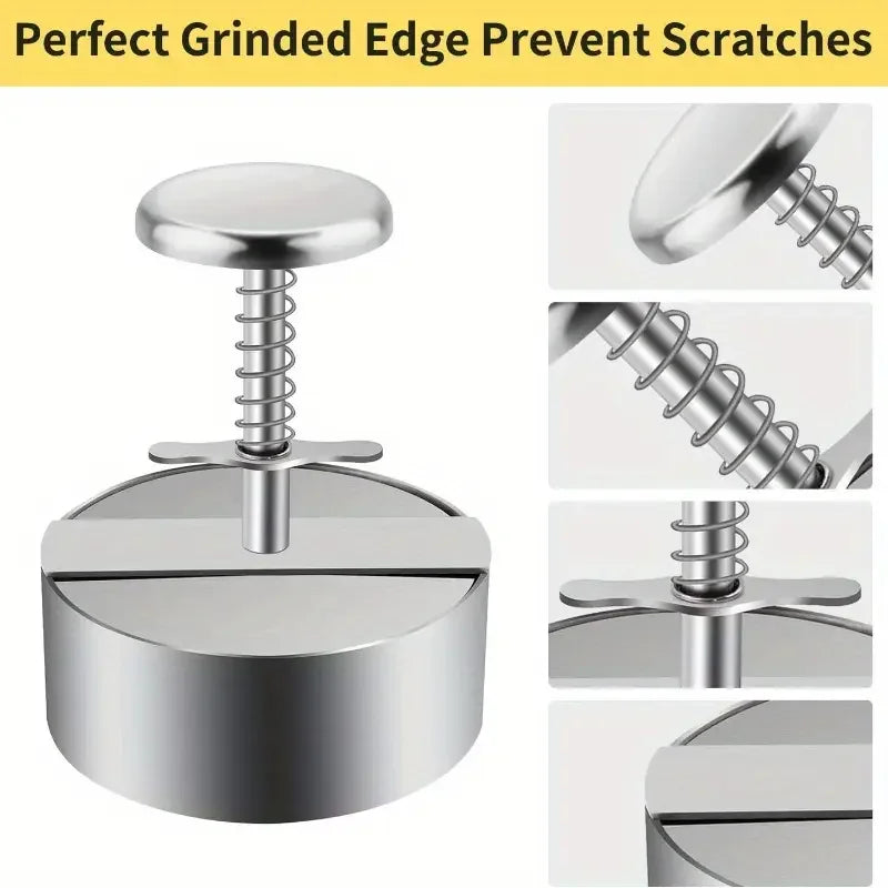 1PC Stainless Steel Hamburger Patty Manual Meat Cheeseburger Press Round Diy Patty Meat Dumpling Wrapper Kitchen Supplies Tools