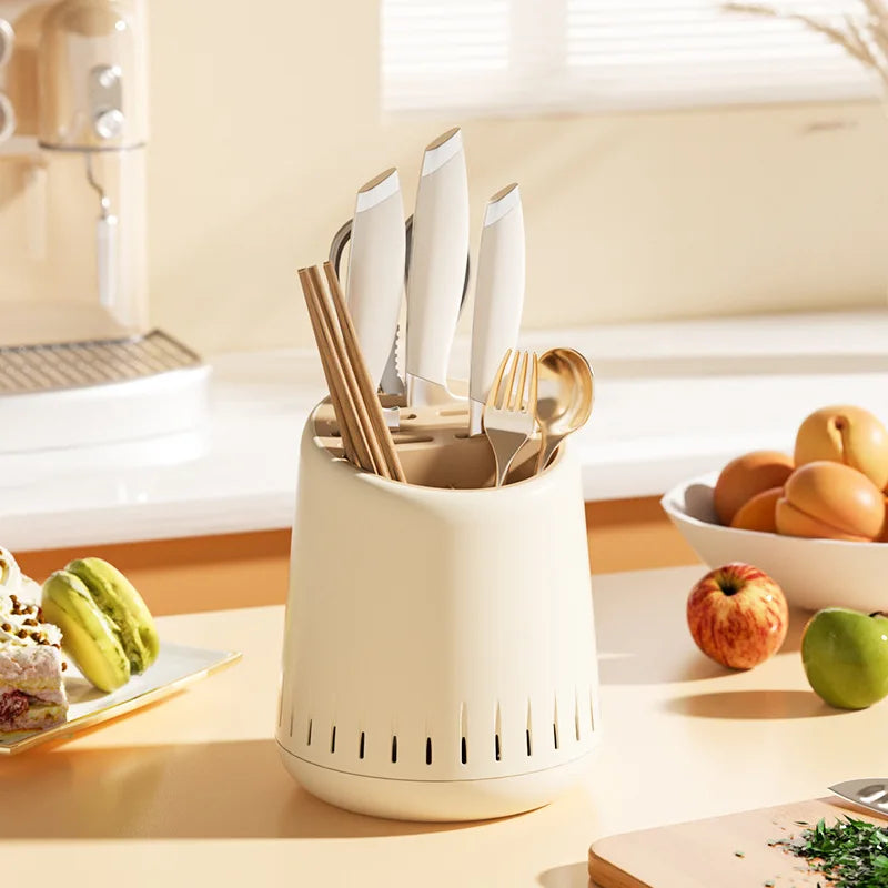 Cream-Style Multi-Functional Chopsticks Draining Holder Kitchen Utensil And Chopstick Storage Box