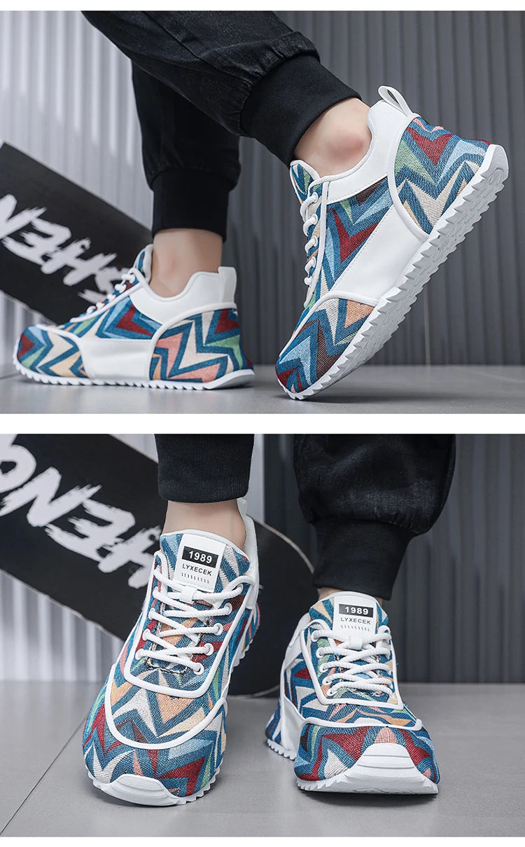 Chunky Sneaker Plus Size 45 46 47 48 Men Designer Shoes Fashion Casual Leather Mesh Breathable Increased Internal Platform Shoes