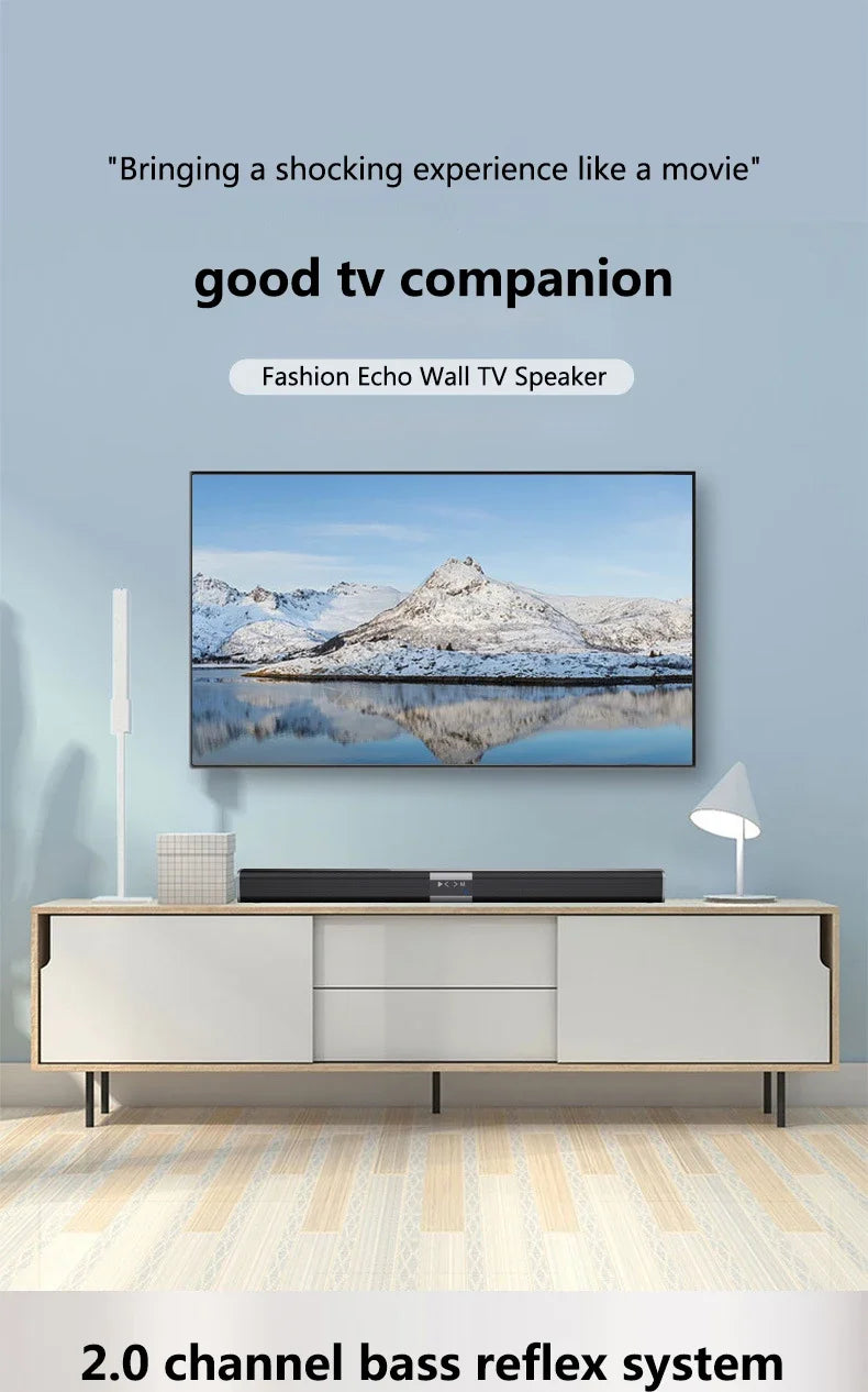 2025 6D surround sound home theater speaker system mobile phone bass wireless Bluetooth speaker long TV soundbar speaker TF/AUX
