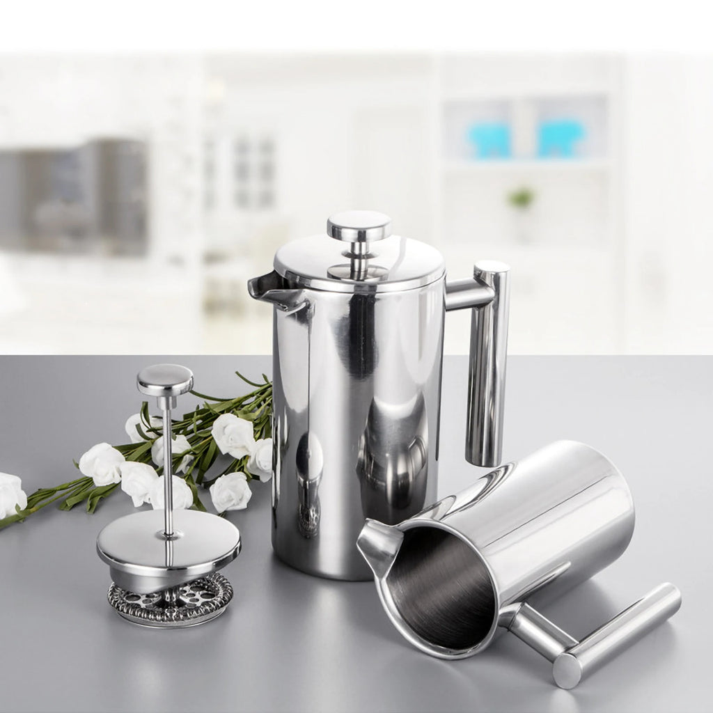 Coffee Maker Stainless Steel Double Walled Insulated Coffee   Maker Pot 350ml/800ml/1000ml French Press