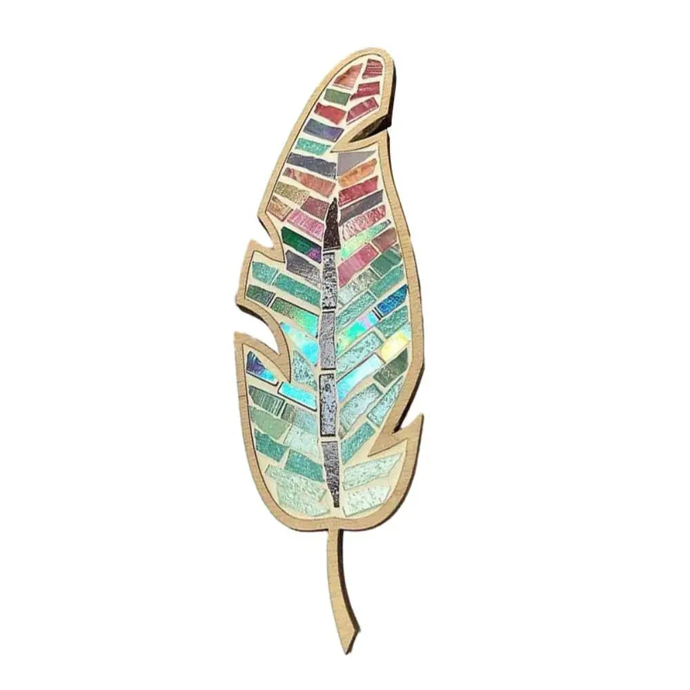 Creative Arts and Crafts DIY Mosaic Kit Stained Glass Wooden Feather Mosaic Kit Bird Bright Feather Mosaic Arts Girlfriend
