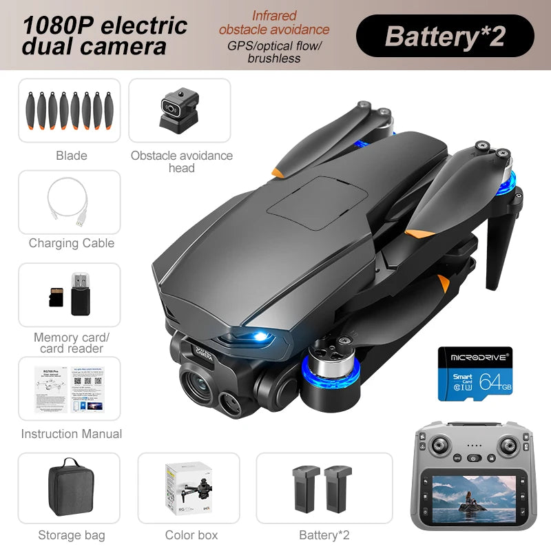 Drone Professional GPS 8K HD Dual Camera RC Drones with Screen 5G WIFI Image Transmission FPV Aerial UAV Obstacle Avoidance Dron