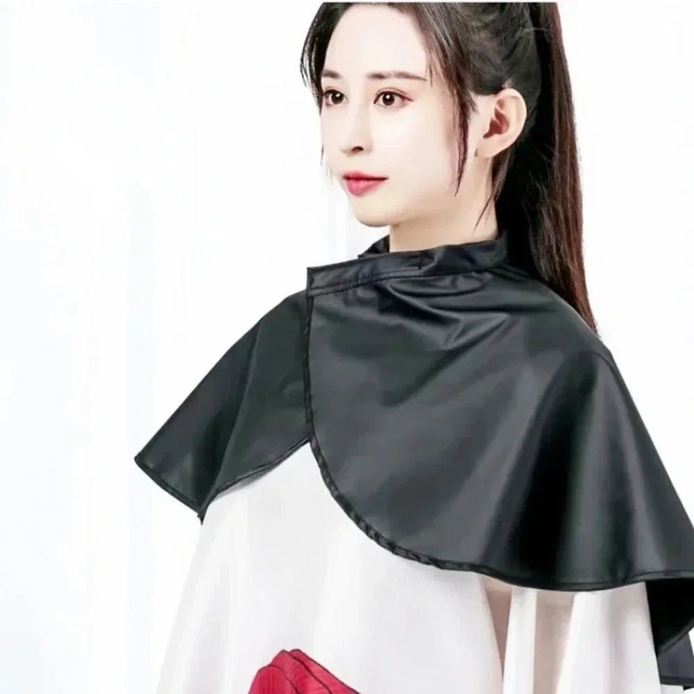 Black Short Square Hairdressing Cape – Professional Salon Barber Hair Cutting Wrap & Dyeing Tool