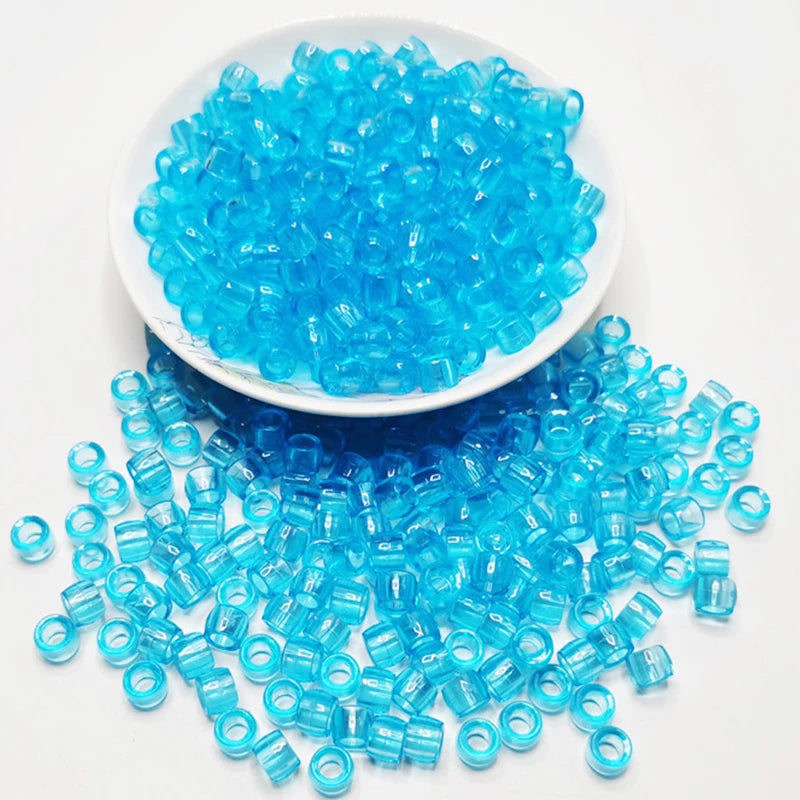 100Pcs/lot Mix Color Hair Braid Beads Decoration Pendants Clear African Hair Bead 4mm Large Hole Hair Clips for Braids Styling