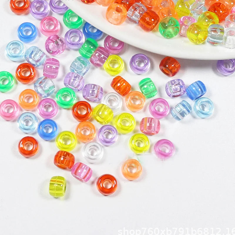 100Pcs/lot Mix Color Hair Braid Beads Decoration Pendants Clear African Hair Bead 4mm Large Hole Hair Clips for Braids Styling