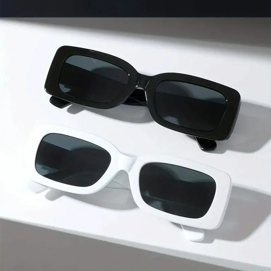2 Pairs Unisex Trendy Square Sunglasses, Fashion Decorative Glasses For Daily Wear