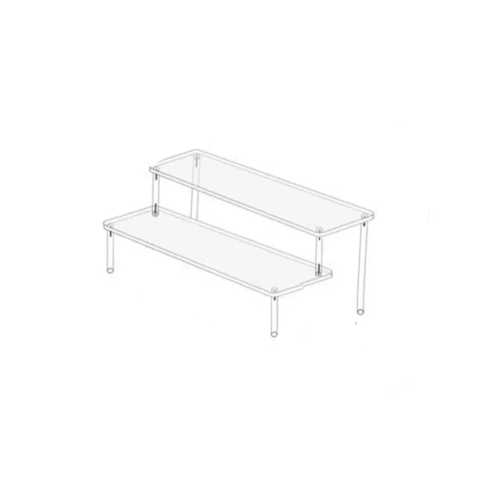 1-5 Tier Acrylic Display Stand Durable Display Rack For Cupcake Perfume Doll Transparent Trapezoidal Blind Box Storage Shelf