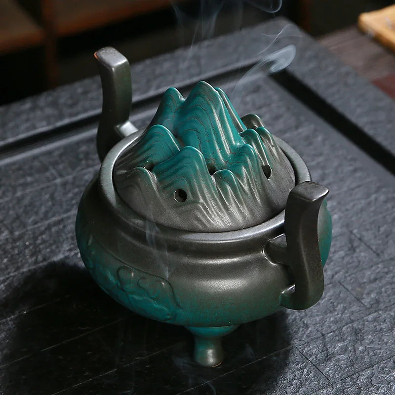 Antique ceramics Incense Burner Chinese Home Bedroom Decoration Animal Foot Plate Incense Burner Tea Ceremony Ornaments