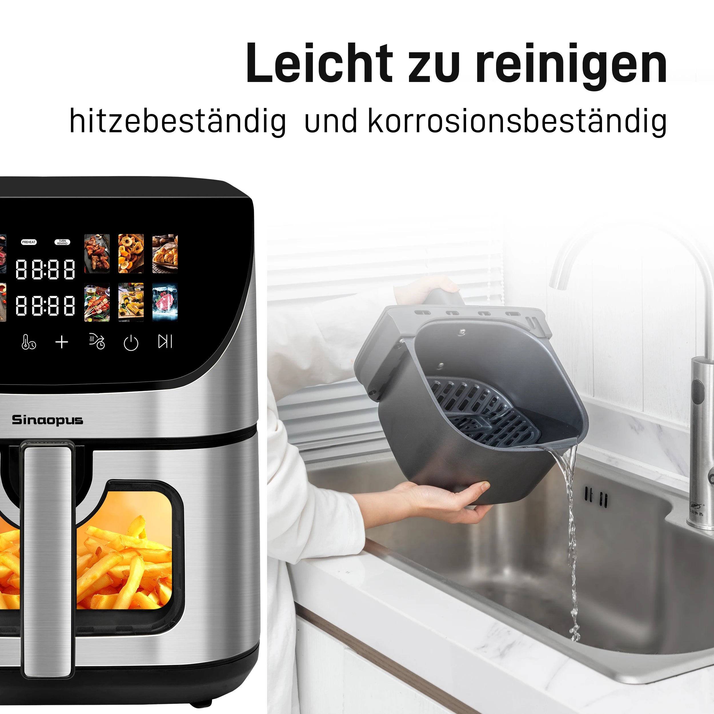 8.5L Multi Function air fryers Smart machine Viewing Window Electric Hot fryer Oilless Cooker with LED Touch Control,Family oven