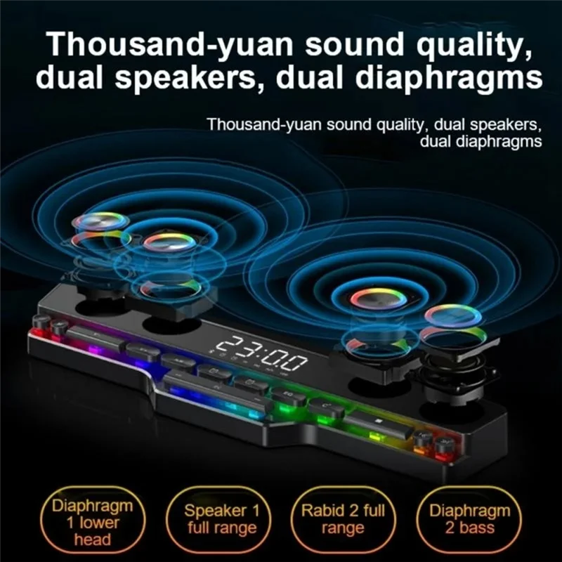 A31R-V18 Dazzle Colour Speakers Home Desktop Computer Game Big Sound LED Colour Lights Gaming Keyboard Bluetooth Speakers Durabl