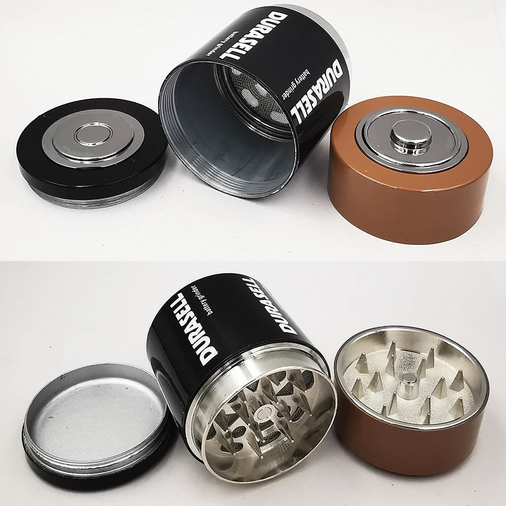Battery Shaped Metal Herb Grinder Style 3 layers Tobacco Grinder Tool