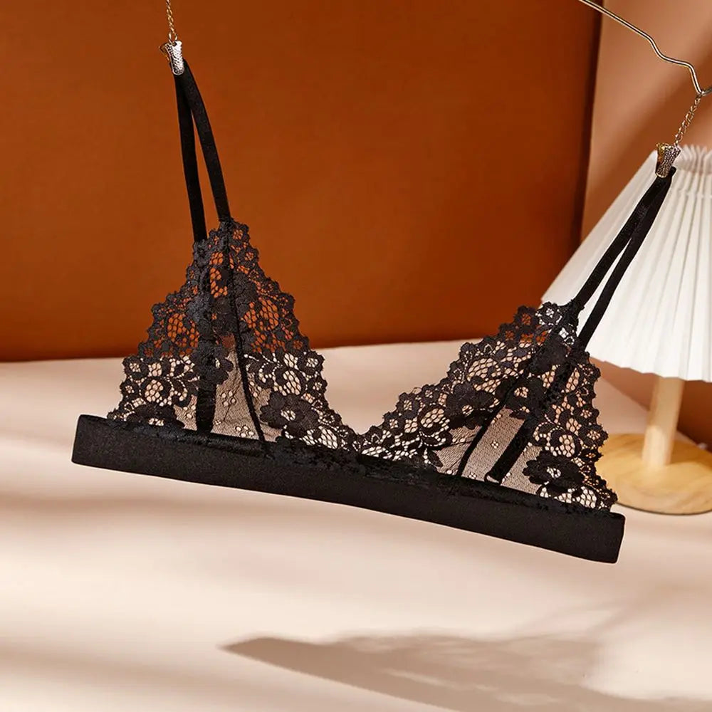 Breathable Underwear Women Intimates Tube Top Beauty Back NO Steel Ring Lace Bralette Women Bras Triangle Cup Flower
