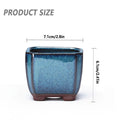 Ceramic Succulent Flower Pot Chinese Style Pottery Bonsai Pots with Drain Hole Purple Sandstone for Desktop Home Decoration