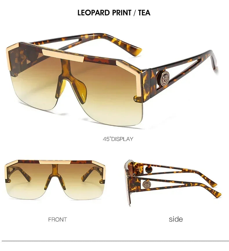 2025 Luxury Big Square Sunglasses Women Brand Designer Retro Blue Sun Glasses For Female Oversized Black Shades Oculos UV400