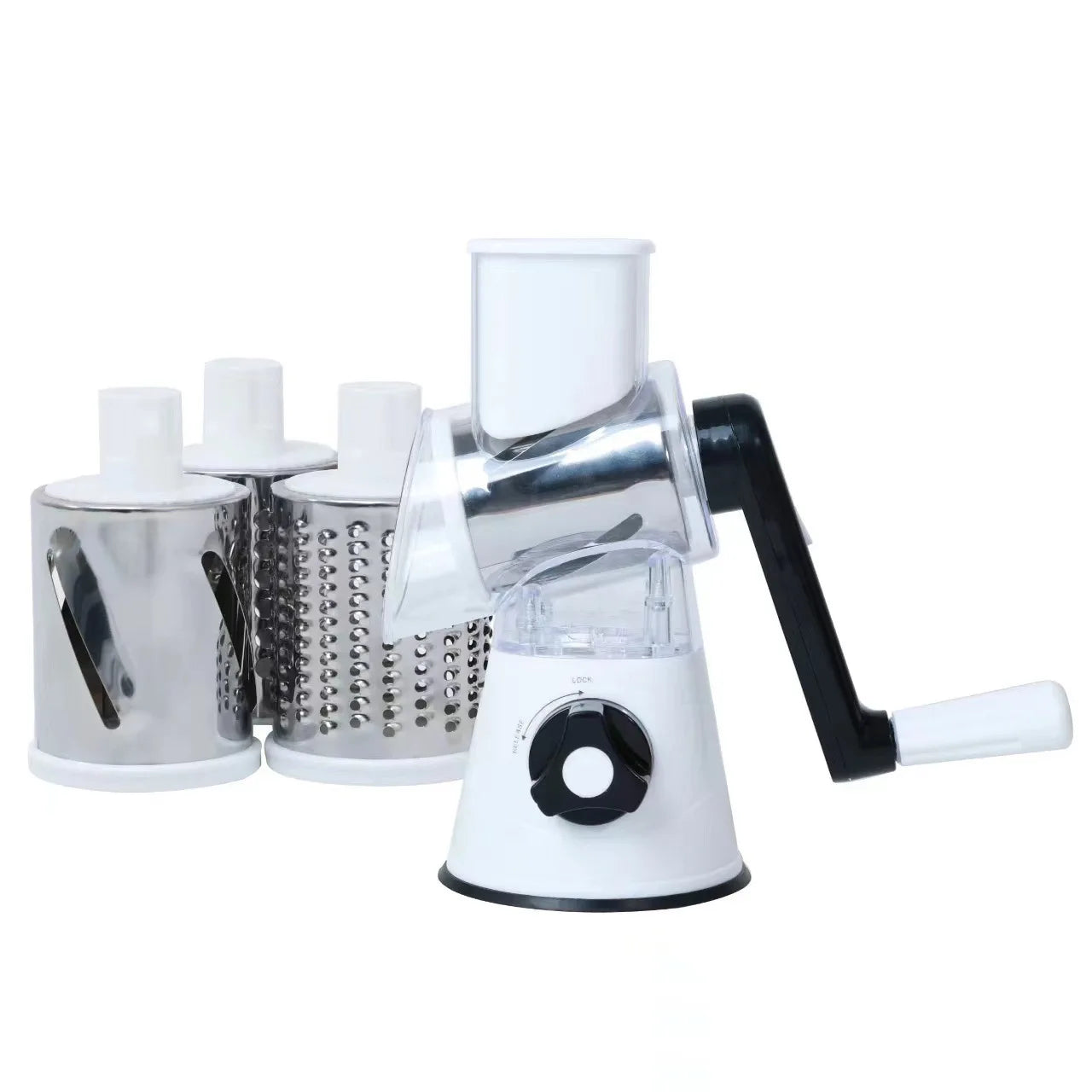 1pc Highly Efficient and Versatile Vegetable and Fruit Slicer Grater Benchtop Drum Cutter with Drum Design for Fast Even Shre